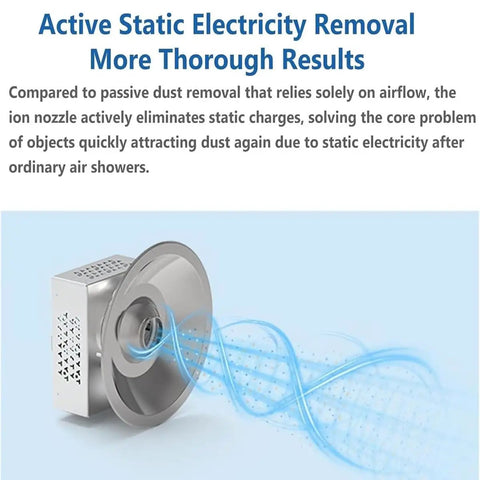 Heavy Duty Antistatic Ionizing Air Nozzle With Fast Static Knockdown And Super Slick Dust Sweep for thorough static removal with stainless steel design.