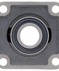 Beefy 4-Bolt Flange Mount Ball Bearing Unit With Cast Iron Housing UC208-24 Insert Bearing 1-1/2 In Bore Front View
