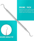 Pro Grade Plaque Remover Teeth Cleaning Tools 4 Piece Stainless Steel Dental Care Kit probe pick tool with round tip