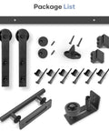 8 Ft Sliding Barn Door Hardware Kit With Straight Pulley Track For A Smooth Glide Like Butter And Quiet Operation, For 40 To 48 Inch Single Doors, Aluminum Frame, Black Powder Coat, Ball Bearing Rollers, Easy Install components