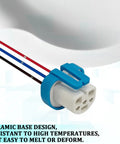 Ride Ready 9007 9004 HB1 HB5 Headlight Wiring Harness Socket Adapter with ceramic base and heat-resistant design.