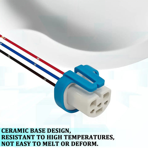 Ride Ready 9007 9004 HB1 HB5 Headlight Wiring Harness Socket Adapter with ceramic base and heat-resistant design.