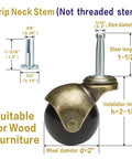 2 Inch Antique Brass Casters Set Of 4 Heavy Duty Ball Caster Wheels With Sleeve Plugs For Wood Furniture Legs and 360 lb support