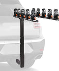 8 Pcs Bike Rack Straps Replacement Kit For Bicycle Hitch And Cradle Mounts on car trunk, showing rubber tie down straps and hooks.