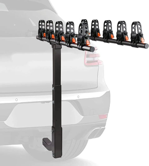 8 Pcs Bike Rack Straps Replacement Kit For Bicycle Hitch And Cradle Mounts on car trunk, showing rubber tie down straps and hooks.