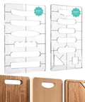 Kickass 2 Piece Acrylic Charcuterie Board Handle Router Template Set With Long And Short Handle Styles clear templates and wooden boards
