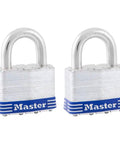Outdoor Padlock With Key, 2 Pack Keyed Alike, Heavy Duty Weatherproof Lock For Gates, Fences, Sheds, Durable Laminated Steel Body
