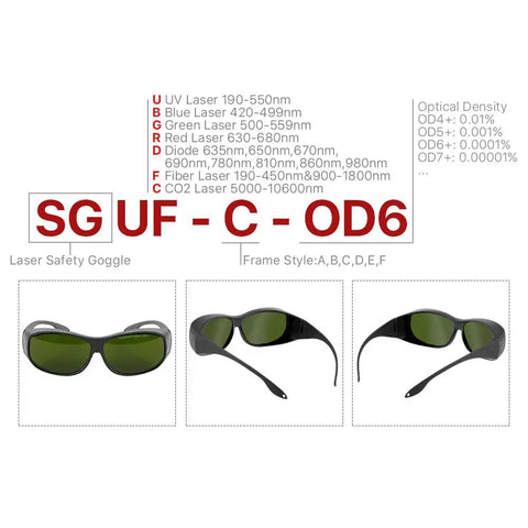 1064nm Fiber Laser Safety Glasses With Optical Density Six Or Higher And Visible Light Transmission Thirty Percent Protective Laser Goggles For Laser Engraving Cutting And Protection Style C