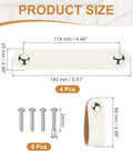 Leather Drawer Pulls 4 Pack White Microfiber Leather Dresser Knobs With Double Hole Mounting And Included Screws Diagram