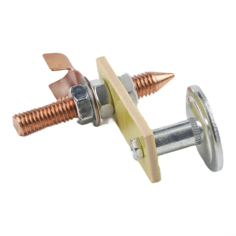 Hot Magnetic Welding Ground Clamp With Strong Magnet Head for Fast Setup on Flat or Curved Metal Surfaces, showcasing copper and metal components.