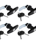 Four Piece T Handle Cabinet Locks With Keys For RV And Truck Storage Drawers Campers And Trailers Heavy Duty Zinc Alloy Latch