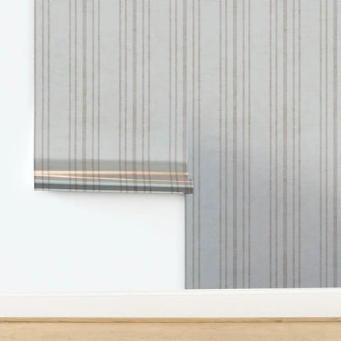 Straight Up Gorgeous Beige Stripe Wallpaper With A Sleek Neutral Silver Metallic Sheen And Cozy Fibrous Texture For That Perfect Modern Lounge Vibe Eco Friendly Pvc Free Wallcovering in a stylish interior.