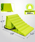No Hassle 4 Pack Wheel Chocks For Travel Trailers And Campers Dual Wheel Stopper Set With Non Slip Base Heavy Duty Green
