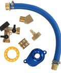 6.0L Oil Cooler Flush Kit With T Port And Aluminum Anodized Adapter For Ford 6.0 Diesel 2003 2010 And International VT365 VT275 Replacement Easy Install Durable Performance parts displayed.