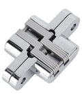 Concealed Folding Door Hinge Built Tough Heavy Duty Cabinet Hardware, shiny metallic close-up, easy to install for smooth cabinet operation.