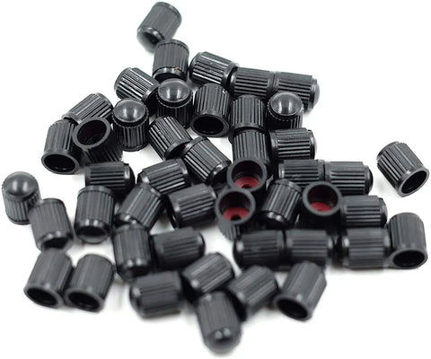 50 Pack Tire Valve Caps Plastic Valve Stem Caps With O Ring Seal Built For All Rides Cars SUVs Trucks Motorcycles And Bicycles Airtight Dust Proof Black