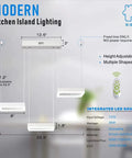 Diagram of Integrated LED Pendant Light With Dimmable Color Changing LEDs Remote Control 3 Light Dope Modern Ceiling Fixture.