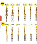 AUTOTOOLHOME Titanium 13pc drill and tap bit set, SAE and metric sizes