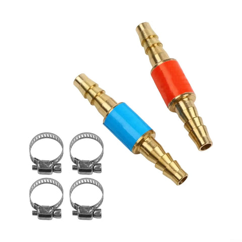 Gas Flow Control Set Of Two Flashback Arrestors With Four Clamps For Soldering And Welding Safety Brass And Stainless Steel Construction One Way Valve For Reliable Flame Control Must Have