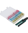 Heavy Duty Insulated Ferrule Crimping Tool Kit With 200 Heat Shrink Wire Connectors For Awg 22 To 10 Seamless Copper Design That Slaps Tight And Keeps Your Gear Running Smooth Without Downtime. with case and crimper