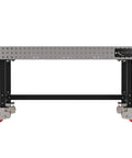 Heavy Duty 72 Inch Mobile Welding Station Built Tough With Locking Swivel Casters And Dead Nut Precision Holes Powder Coated Shop Table Made In Usa, side view.