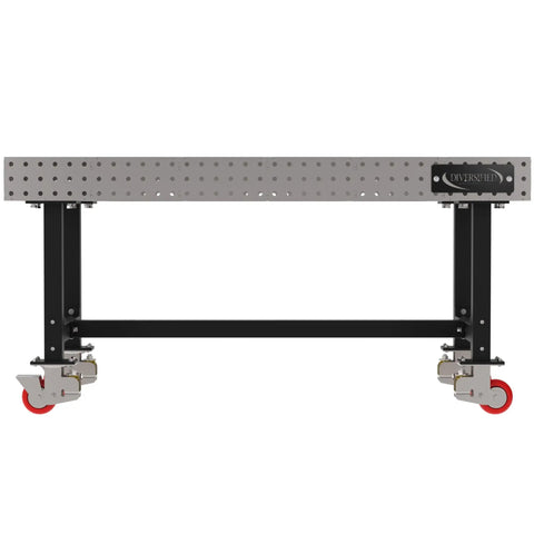 Heavy Duty 72 Inch Mobile Welding Station Built Tough With Locking Swivel Casters And Dead Nut Precision Holes Powder Coated Shop Table Made In Usa, side view.