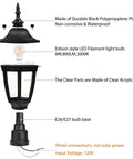 Diagram of Dope Outdoor Post Light LED Lantern With Pier Mount Base Waterproof IP44 Exterior Lamp Fixture showing components
