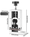Hand Crank Wire Stripping Machine For 21mm Diameter Cables showing steel frame, dimensions, and manual operation features.