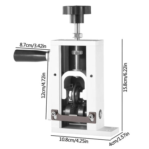 Hand Crank Wire Stripping Machine For 21mm Diameter Cables showing steel frame, dimensions, and manual operation features.