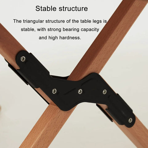 Close-up of metal connectors on Two Pack Folding Wooden Luggage Stand for Hotel Rooms, demonstrating its stable structure.