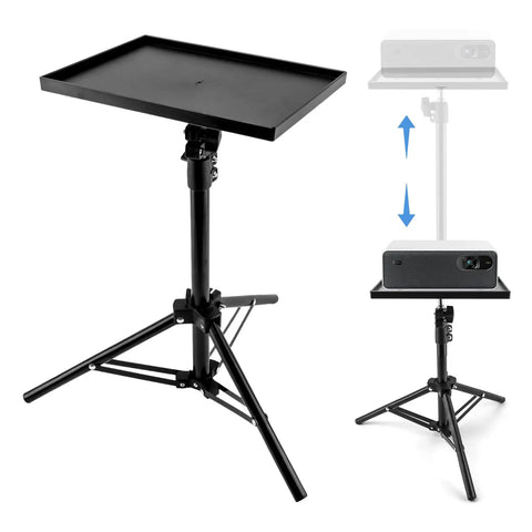 Rugged Heavy Duty Projector Stand Tripod With Adjustable 21 To 44 Inch Pole And 9.8 By 7 Inch Tray Stable Floor Mount