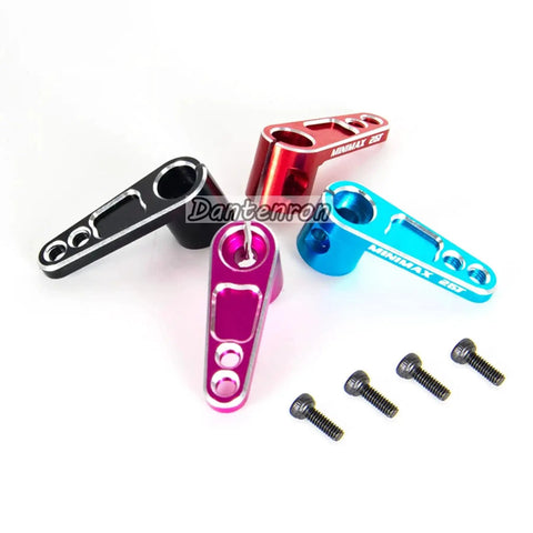 2 Pack 25T Servo Horn Aluminum Steering Arm Replacement For Futaba Savox Power HD Servos in red, blue, black with screws
