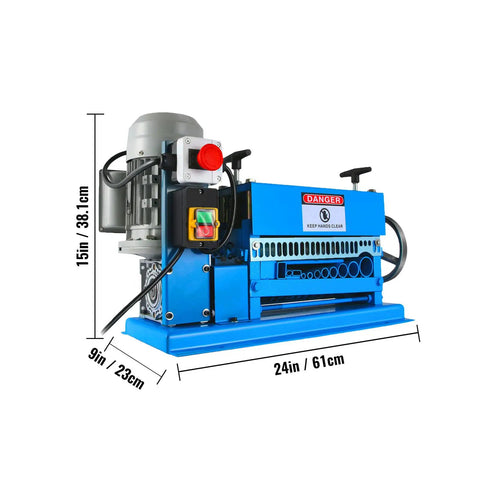 Heavy Duty Wire Stripping Tool For Copper Wire Automatic Hand Crank Stripper With 11 Channels And 10 Blades, blue machine