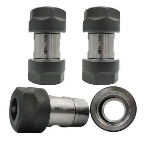Premium ER Collet Spindle Extension Rod for Lathe and Drill, Double Chuck Motor Shaft Adapter with ER20 adapters and couplings.