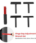 4 In 1 Door Hinge Adjustment Tool Kit With Heavy Duty Painted Steel Wrenches For Residential And Commercial Doors