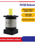 Beefy Planetary Gearbox Motor Reducer 5 to 1 and 10 to 1 Dual Ratios for Frame60 Servo Motor or Nema24 Stepper, shown front view