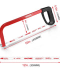 12 Inch Hacksaw With High Tension Frame And 24 TPI Bi Metal HSS Blade For Cutting Metal Steel Pipe PVC And Wood Hand Saw HT0398 Beefy