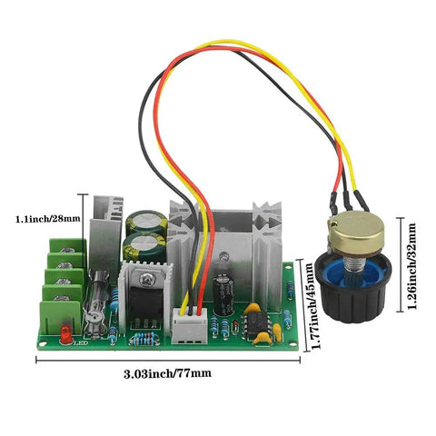 DC Motor Controller Beast For 12V 24V 36V 48V High Power Drive Module Adjustable Speed PWM Electronic Governor with LED Dimmer and Auto Fuse