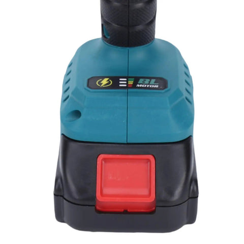 Heavy Duty Brushless Cordless Drill Packing Real Knuckle Crack Torque And Seamless Handling Crafted Tough To Hustle Through Tricky Diy Builds Quick Featuring A Beefy Metal Chuck That Holds Firm Every Time, showing the top view with control buttons.
