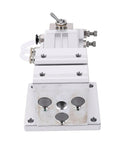 Heavy Duty Pneumatic Vise With 3mm Stroke And 40kg Thrust For Fast Air Operated Clamping Fixture showing aluminum body and pneumatic connections.