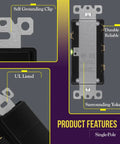 Black Triple Paddle Decorator Light Switch Single Pole 15A Residential Grade That Lets You Run Three Lights From One Location Shallow Body Fits Standard Junction Boxes Durable Polycarbonate Thermoplastic Construction; self grounding clip and yoke