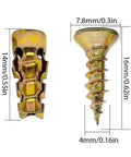 Nail Down Those Funky Cabinet Hinges Fast With 6X14 Short Expansion Anchor Screws For Stripped Thread Fixes And Rock Solid Wall Mounting On Wood Or Marble Panels, showing metal expansion anchor and screw size 14mm.