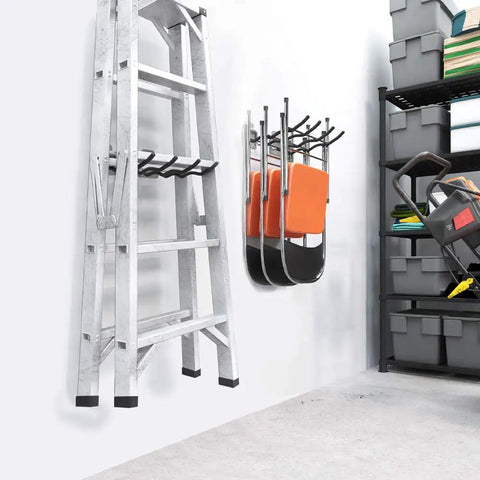 Heavy Duty 12 Inch Wave Garage Hooks 4 Pack Wall Mount Tool Organizer for ladders and chairs in garage setup