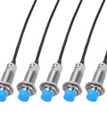 Inductive Proximity Sensor Switch M18 8mm Detection Distance NC Normally Closed, NPN Output, DC 6 To 36V, 3.3Ft Cable, 5 Pack displayed