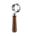 Top Shelf 58mm Bottomless Portafilter With Smooth Walnut Grip For Breville Dual Boiler And Oracle Series Home Barista Upgrade side view