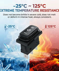 Beefy Dual Pack 30A SPDT KCD3 Waterproof Rocker Switch 125V 250V AC On Off On showing temperature resistance
