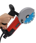 Professional 3000W Corded Circular Saw With Pure Copper Motor And 7000 RPM Water Cooled Wet Dry Cutting Machine Dual Handle in use.