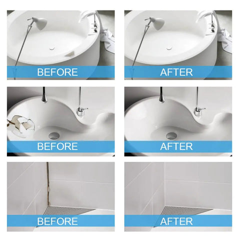 Before and after repair with Porcelain Tile Repair Kit 100g Two Piece Quick Dry Epoxy Adhesive With Repair Agent And Hardener White Paste