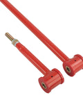 BeefedUp Adjustable Rear Suspension Panhard Track Bar With GreaseGrooved Bushing Design For Quiet Stable Handling Smooth Ride And LongLasting Lubrication Under Heavy Load red steel bar with threaded end and bushings