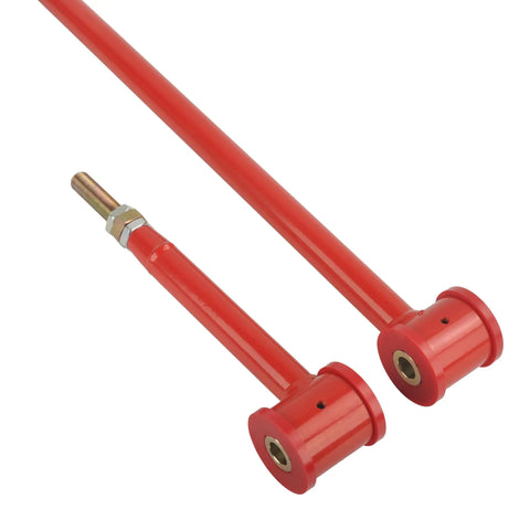 BeefedUp Adjustable Rear Suspension Panhard Track Bar With GreaseGrooved Bushing Design For Quiet Stable Handling Smooth Ride And LongLasting Lubrication Under Heavy Load red steel bar with threaded end and bushings